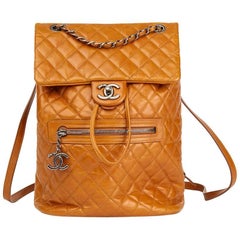 2015 Chanel Caramel Calfskin Leather Small Mountain Backpack 
