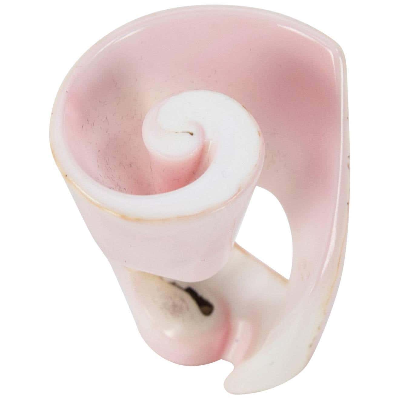 Large Pink Conch Shell Spiral Statement Ring For Sale at 1stDibs | pink ...