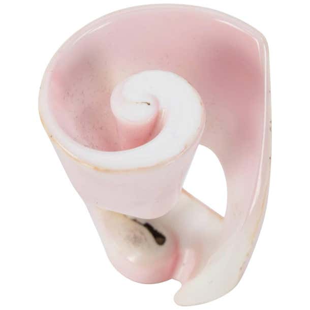 Large Pink Conch Shell Spiral Statement Ring For Sale at 1stDibs | pink ...