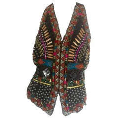 Vintage Naeem Khan Riazee Nights multicolored beaded vest 