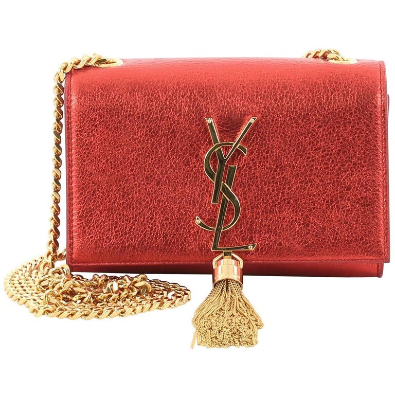 Saint Laurent Classic Monogram Tassel Crossbody Bag Leather Small at