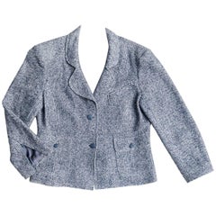 Chanel Blue Linen and Cotton Blazer