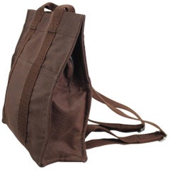 Hermes Herline Brown Canvas backpack 