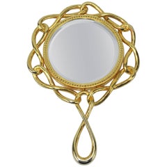 Vintage Van Cleef & Arpels Gilt Compact Hand Mirror