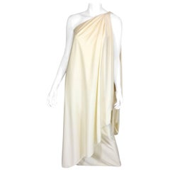 Halston IV 1970's One-Shoulder Gown