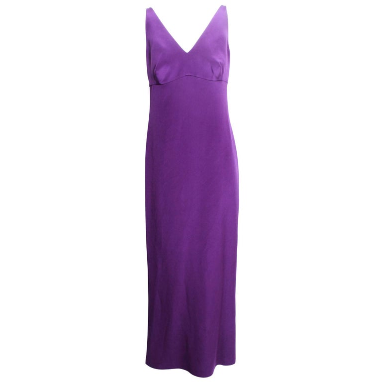 Dolce and Gabbana Amethyst Purple Long Slip Dress For Sale at 1stDibs