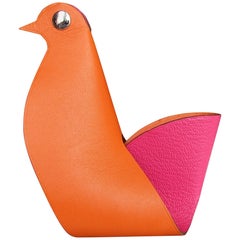 Hermès Clickazoo La Colombe Dove Faltbares Ledertier