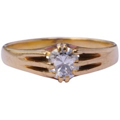 Antique Victorian 18ct Gold Diamond Solitaire Ring