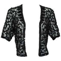 French Art Deco Sequin and Seed Bead Illusion Shrug, 1930s