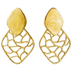 Giulia Barela Africa XL Gold Plated Bronze Earrings