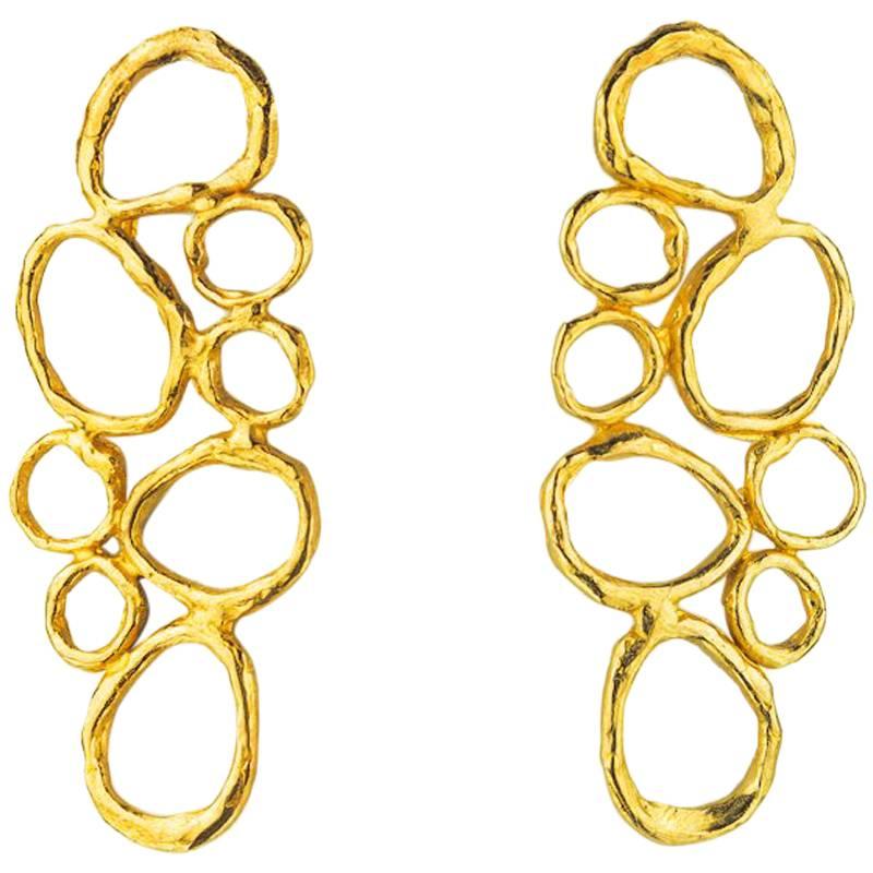 Giulia Barela Bubbles Gold Plated Bronze Earrings For Sale