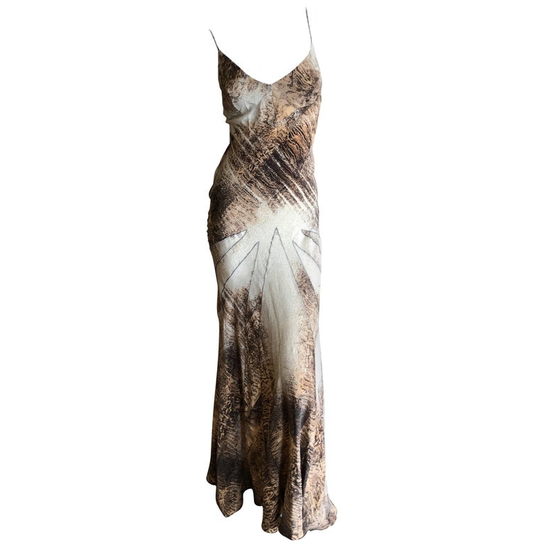 Roberto Cavalli Long Stretch Snake Print Dress For Sale at 1stDibs ...