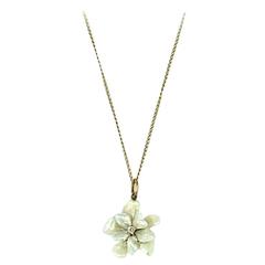 Art Nouveau Missisippi Pearl Flower Pendant Antique Art Nouveau Missisippi Pearl Flower Pendant