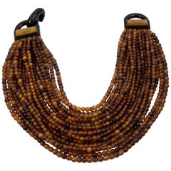 Gerda Lynggaard for Monies Multi Strand Horn Statement Necklace 