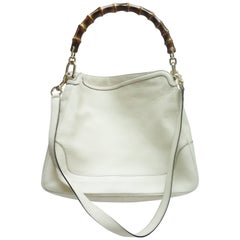 Gucci Ivory Diana Handbag With Bamboo Handle