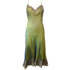 Dosa Metallic Jewel Green Slip Dress