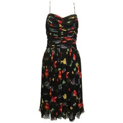 Used Anna Sui for Anthropologie Black Floral Flowy Dress
