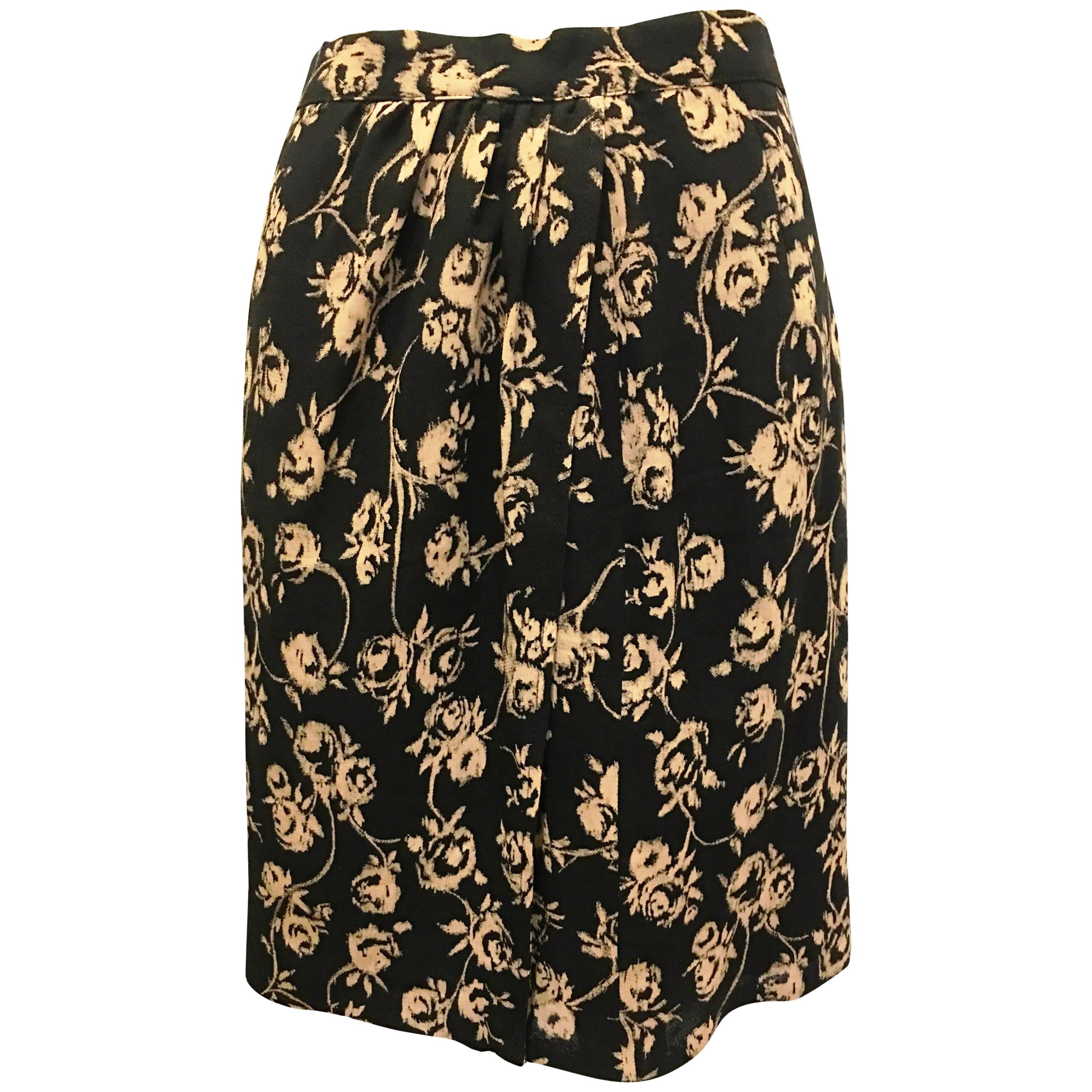 Ungaro Solo Donna Black Flower Skirt For Sale