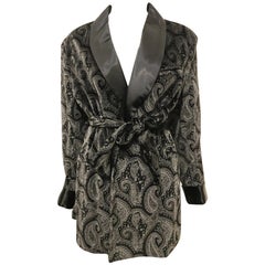 Vintage Saks Fifth Avenue Paisley Velvet Belted Robe