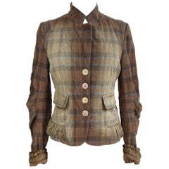 Vintage Marithe Francois Girbaud Blazer Brown Cotton Jacket, 1990s