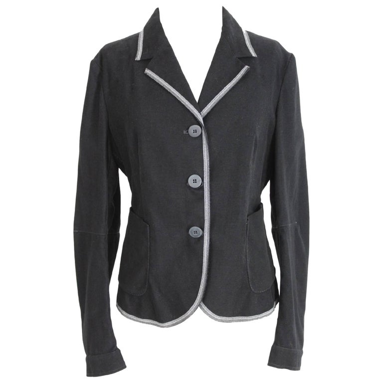 Marithe Francois Girbaud Blazer Black Viscose Cotton Italian Jacket ...