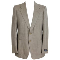 Burberry Prorsum Blazer Beige Vintage Wool  Silk Jacket, 1980s