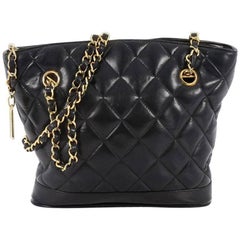 Chanel Vintage Fan Tote Quilted Lambskin Small