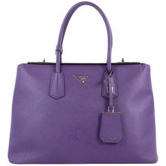 Prada Turnlock Twin Tote Saffiano Leather Medium