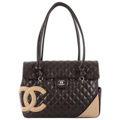 Chanel Cambon Flap Tote Quilted Leather Large