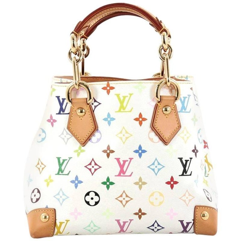 Louis Vuitton White Monogram Multicolore Audra Tote Bag rt $1, 520 For Sale  at 1stDibs