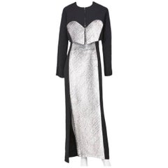 Geoffrey Beene Wool Crepe with Panne Velvet Gown and Bolero