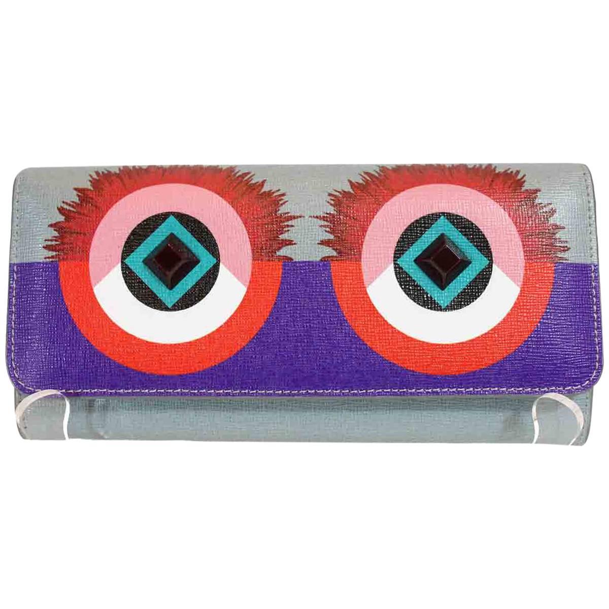 Fendi Monster Eyes Continental Flap Wallet