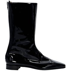 Black Manolo Blahnik Patent Leather Boots