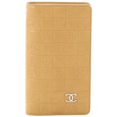 Chanel Precious Symbols Yen Wallet Embossed Quilted Lambskin Long
