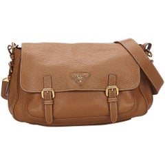 Prada Brown Leather Shoulder Bag