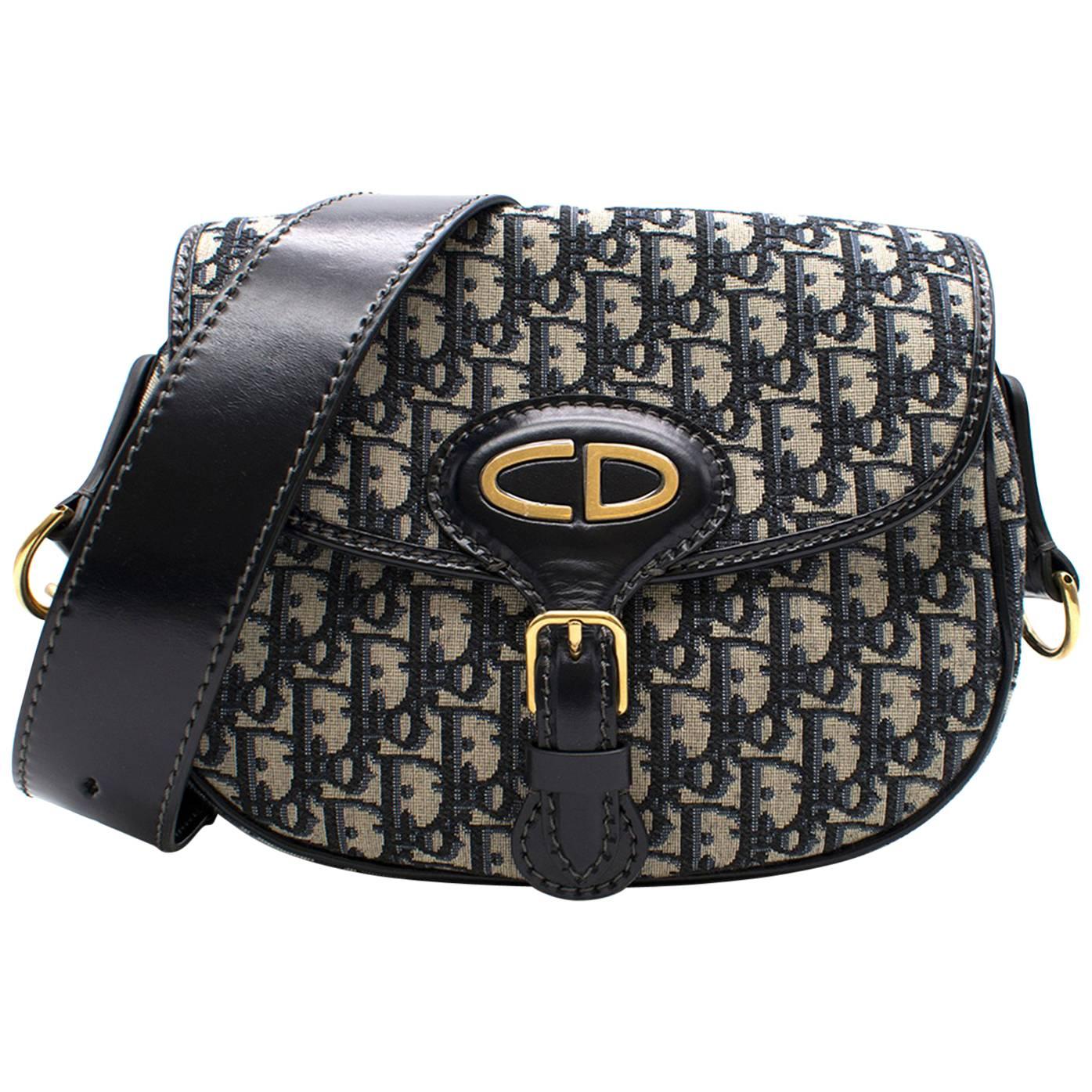  Dior Monogram Canvas and Leather Bag For Sale