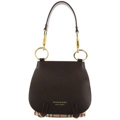 Burberry Bridle Handbag Leather and Haymarket Check Medium