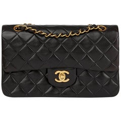 1995 Chanel Black Quilted Lambskin Small Classic Double Flap Bag
