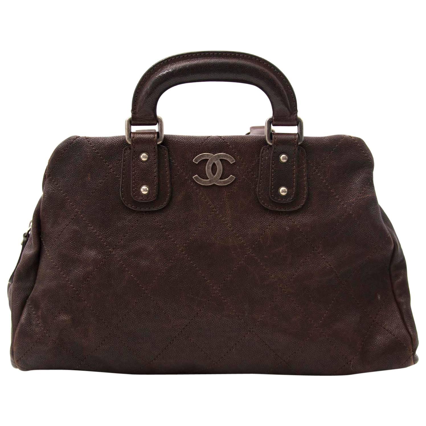 Chanel Brown Caviar Leather Outdoor Ligne Doctors Bag