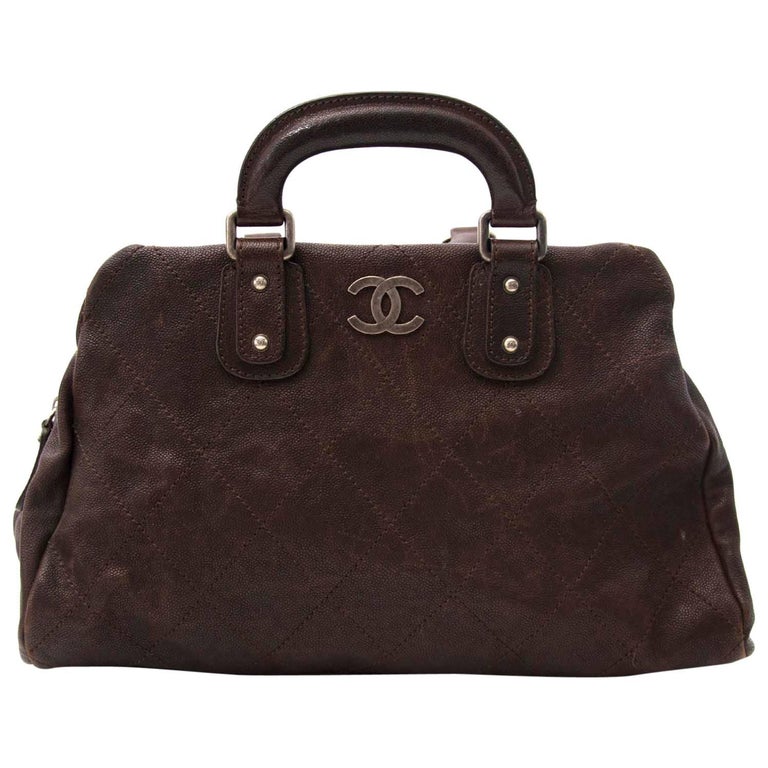 Chanel Brown Caviar Leather Outdoor Ligne Doctors Bag at 1stDibs