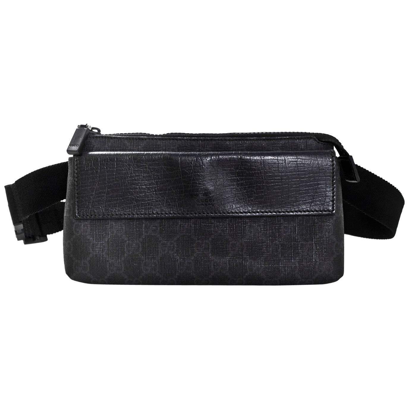 Gucci Black GG Supreme Monogram Long Waist Belt Bag Fanny Pack For Sale at  1stDibs | gucci gg supreme belt bag, gucci fanny pack, long belt bag