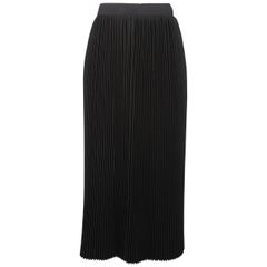 Ivan Grundahl Black Accordion Pleated Wool A Line Ankle Length Skirt