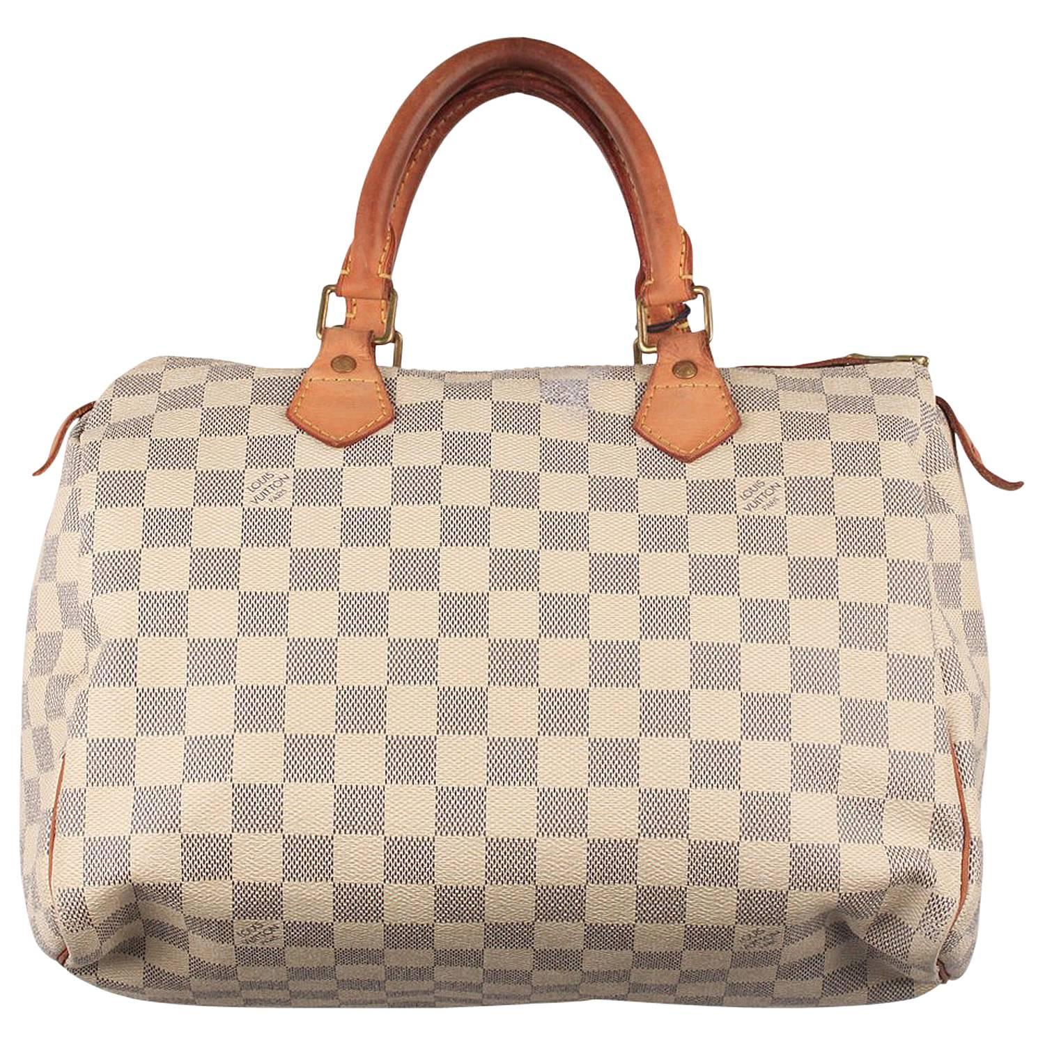 Louis Vuitton Damier Azur Canvas Speedy 30 Handbag