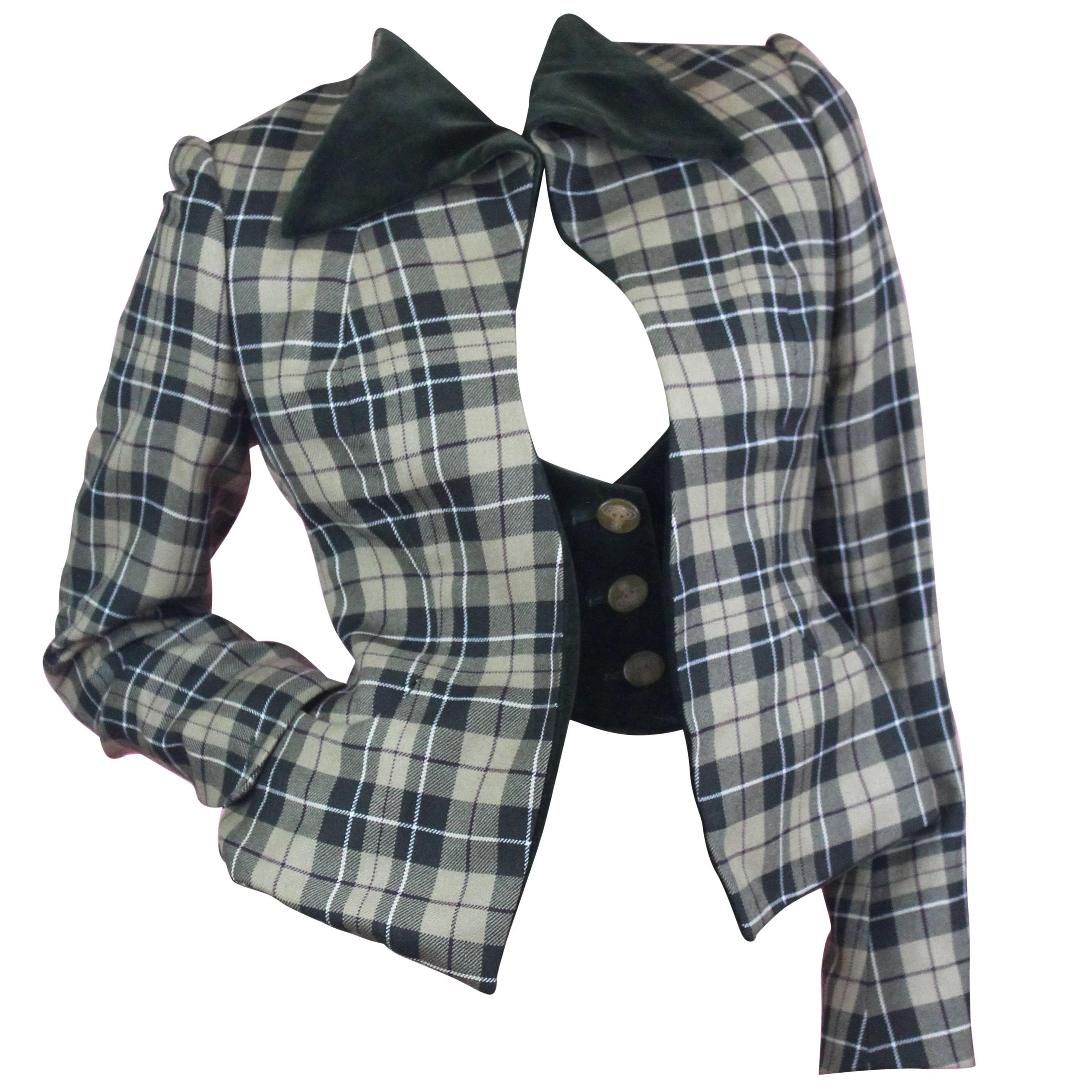 Vivienne Westwood Gold Label Tartan Waistcoat Jacket from AW1997 Size US  6 For Sale