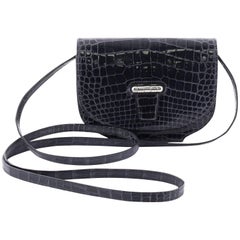 Hermes Convoyeur Shiny Alligator Mini Crossbody Bag