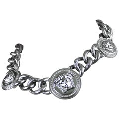 Gianni Versace Silver Medusa Choker Necklace