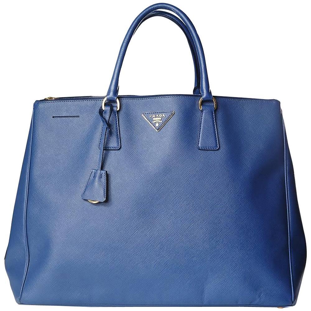 Prada Galleria Blue Saffiano Leather Tote Bag