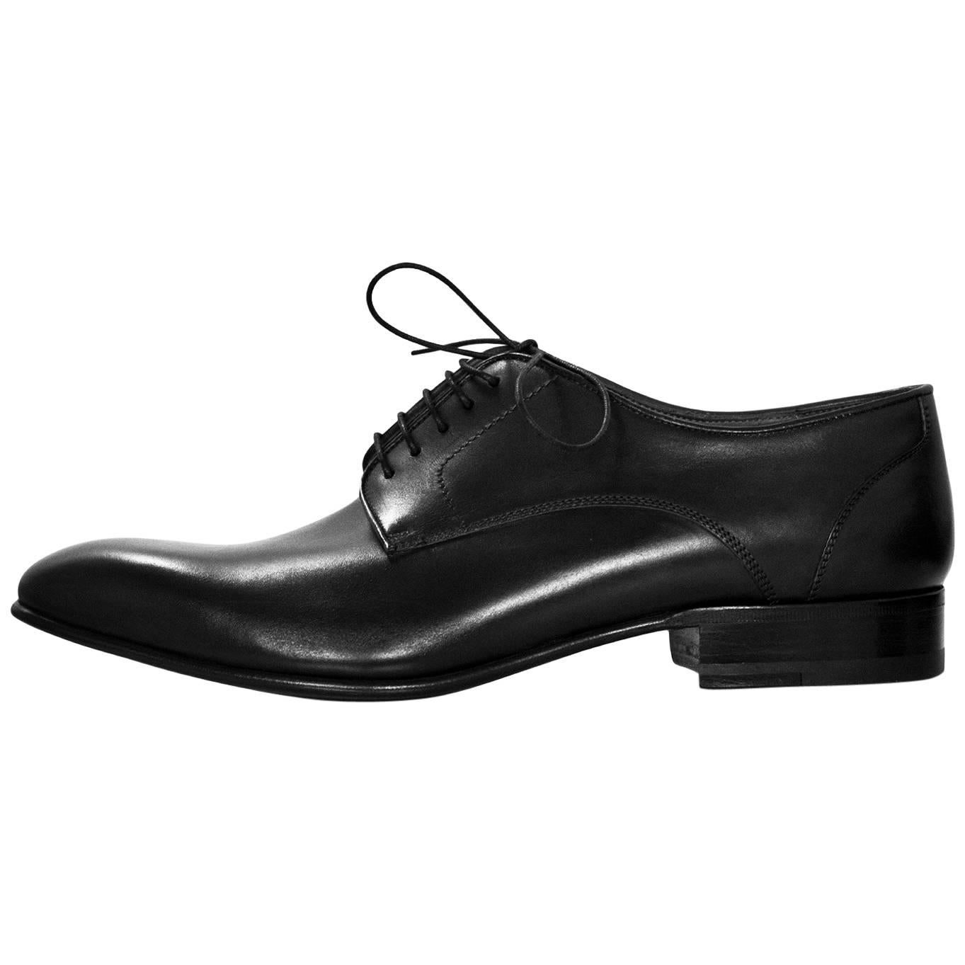 Lanvin Men's Black Leather Oxford Shoes Sz 8 NIB