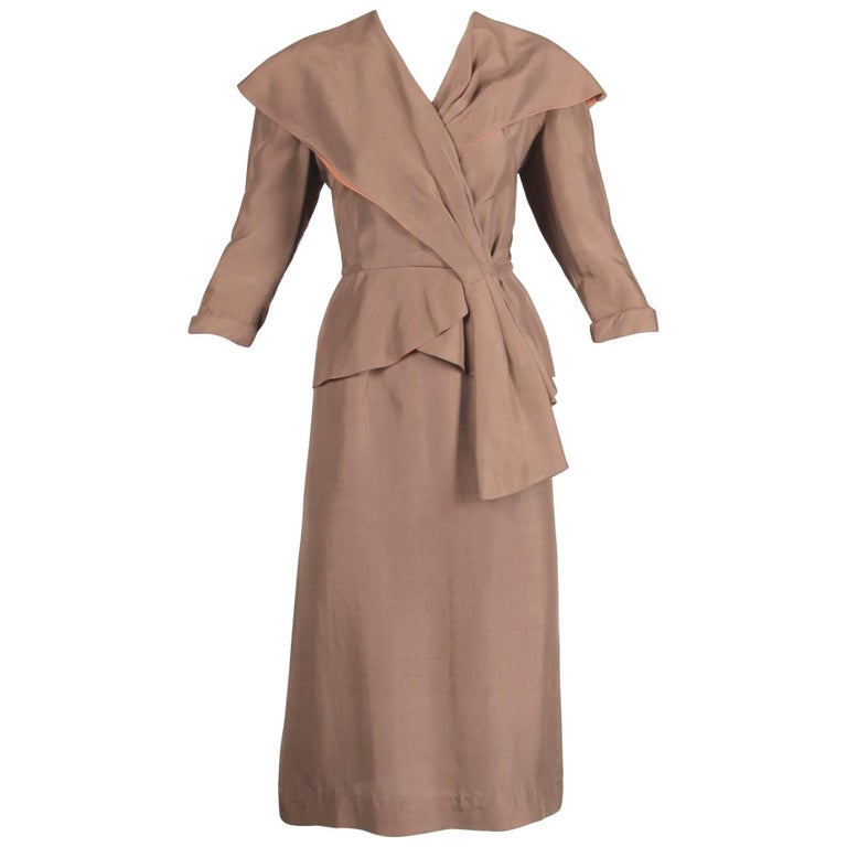 belted asymmetric jacket skirt suit