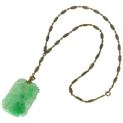 Art Deco Jade Pendant 